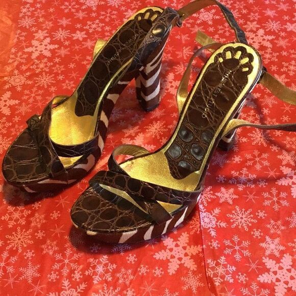 Zebra print heels from Nine West size 6 1/2 - Picture 1 of 6